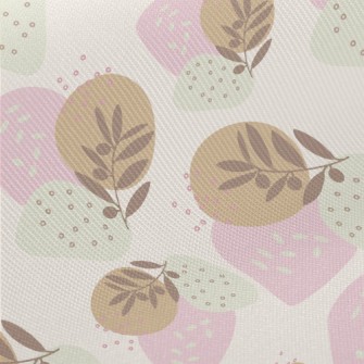 Small Soft Colored Leaves Midweight Cotton Poplin
