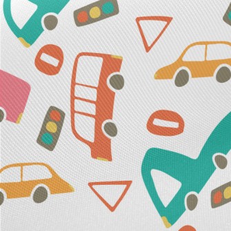 Colorful Cars Midweight Cotton Poplin