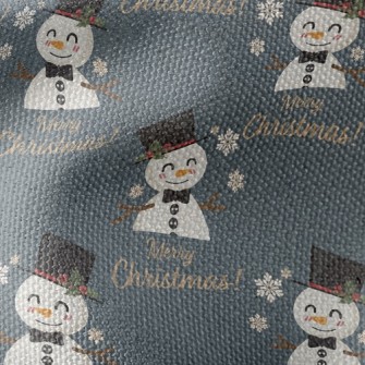 Smiling Christmas Snowman Waterproof Canvas