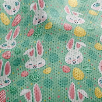 Happy Big-eyed Bunny Athletic Mesh Flat Back