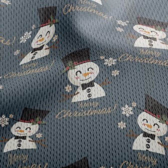 Smiling Christmas Snowman Athletic Mesh Flat Back
