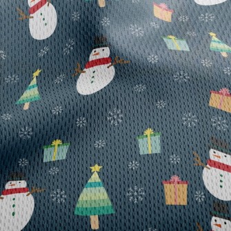 Snowflake Snowman Athletic Mesh Flat Back