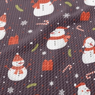Happy Snowman With Scarf Birdseye Piqué
