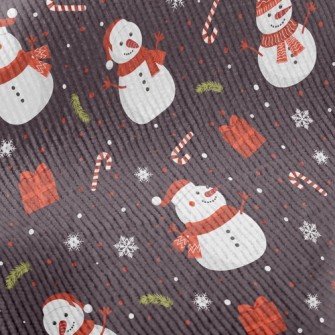 Happy Snowman With Scarf Standard Corduroy