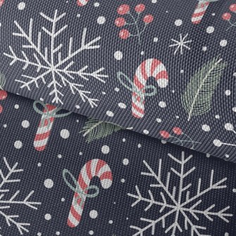 Candy Canes And Berries Waterproof Oxford