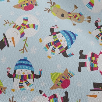Santa Claus And Friends Chiffon