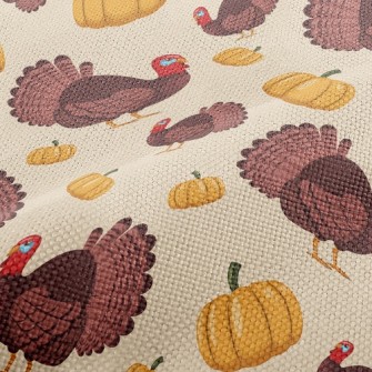 Turkey And Pumpkin Performance Linen