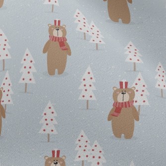 Christmas Scarf Bear Chiffon