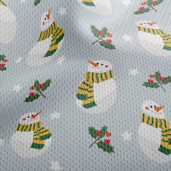 Playful Christmas Snowman Athletic Mesh Flat Back