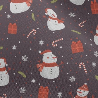 Happy Snowman With Scarf Chiffon