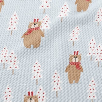 Christmas Scarf Bear Birdseye Piqué