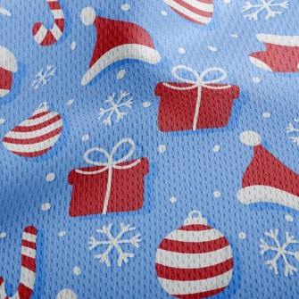 Candy Cane Santa Hat Athletic Mesh Flat Back