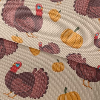 Turkey And Pumpkin Waterproof Oxford