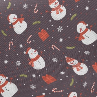 Happy Snowman With Scarf Twill