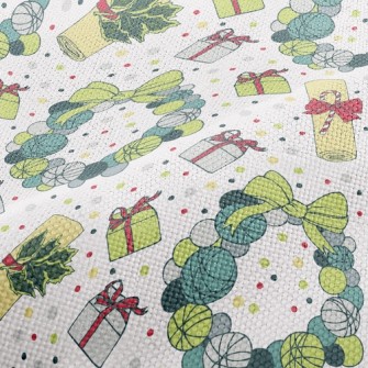 Bow Christmas Wreath Performance Linen