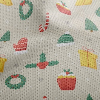 Christmas Wreath Athletic Mesh Flat Back