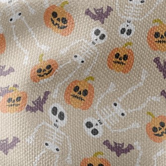 Pumpkins And Skeletons Waterproof Canvas