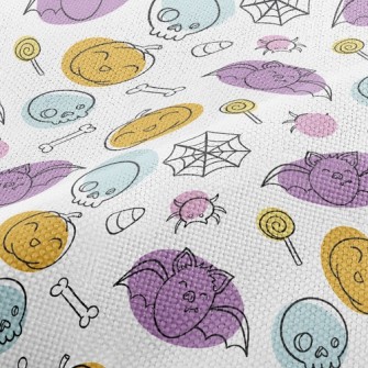 Bat Pumpkin Spider Performance Linen