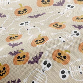 Pumpkins And Skeletons Performance Linen