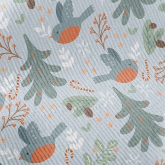 Bluebird And Christmas Tree Standard Corduroy