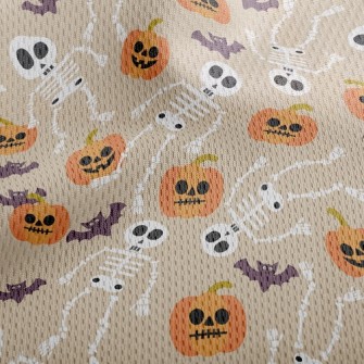 Pumpkins And Skeletons Athletic Mesh Flat Back