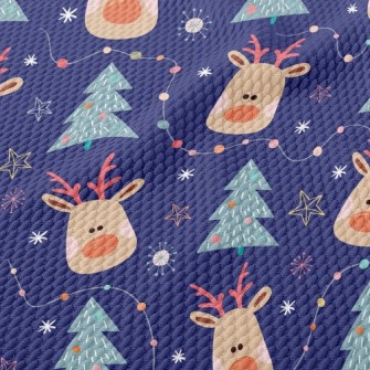 Christmas Reindeer Birdseye Piqué