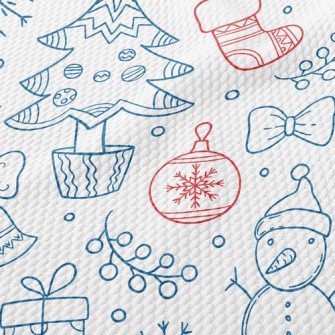 Christmas Pattern Snowman Birdseye Piqué