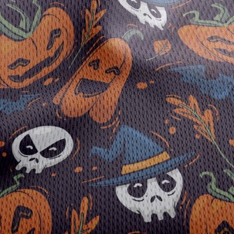 Halloween Characters Athletic Mesh Flat Back