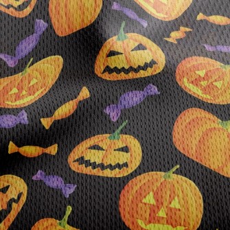 Horror Expression Pumpkin Athletic Mesh Flat Back