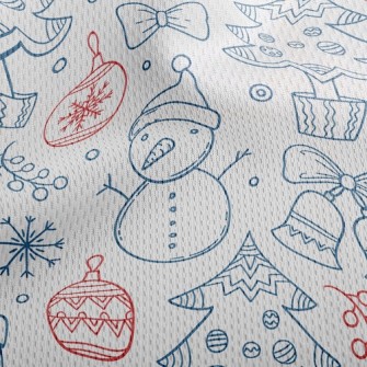 Christmas Pattern Snowman Athletic Mesh Flat Back
