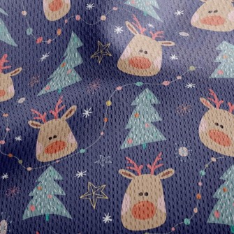 Christmas Reindeer Athletic Mesh Flat Back