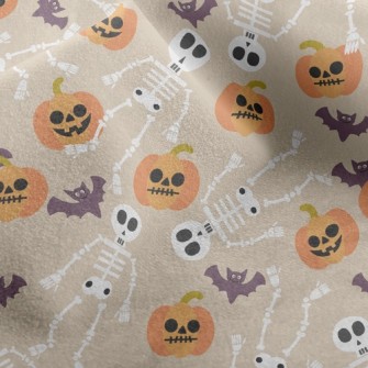 Pumpkins And Skeletons Micro Fleece