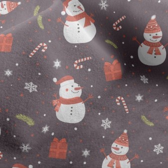 Happy Snowman With Scarf Micro Fleece