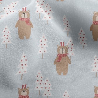 Christmas Scarf Bear Micro Fleece