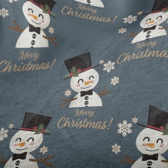 Smiling Christmas Snowman Minky