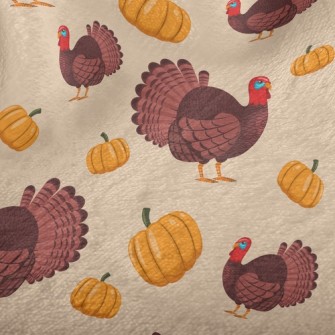 Turkey And Pumpkin Minky