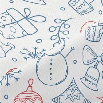 Christmas Pattern Snowman Piqué