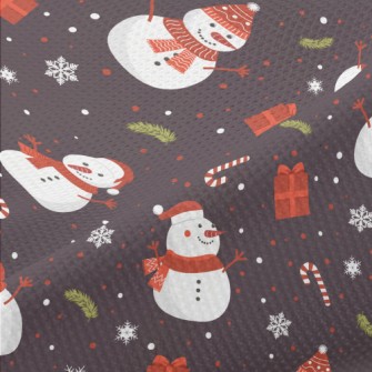 Happy Snowman With Scarf Piqué