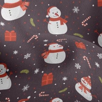 Happy Snowman With Scarf Lightweight Performance Linen
