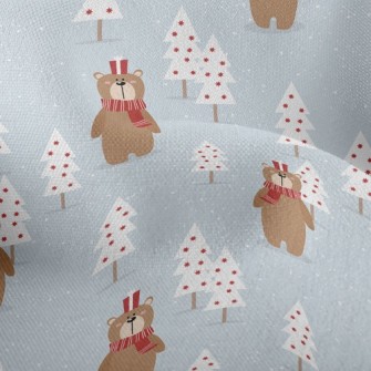 Christmas Scarf Bear Lightweight Performance Linen