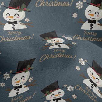 Smiling Christmas Snowman Lightweight Performance Linen