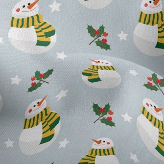 Playful Christmas Snowman Lightweight Performance Linen