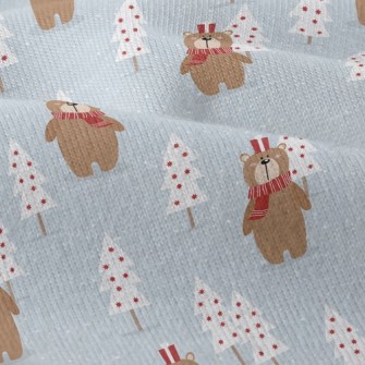 Christmas Scarf Bear Modern Jersey