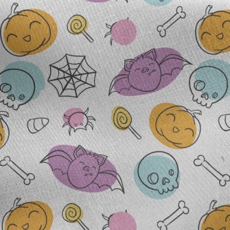 Bat Pumpkin Spider Jersey Backed Fleece