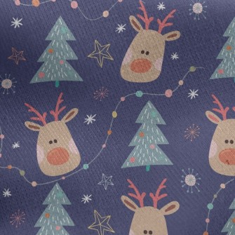 Christmas Reindeer Jersey Backed Fleece