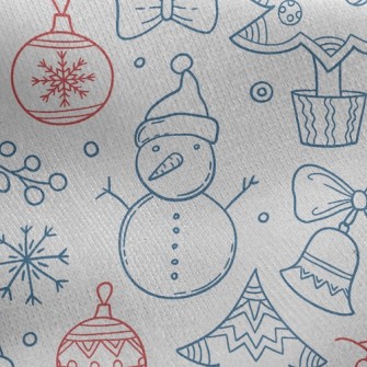 Christmas Pattern Snowman Jersey Backed Fleece