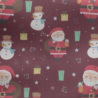 Santa Claus Delivering Gifts Jersey Backed Fleece