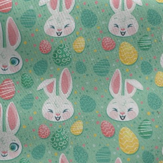 Happy Big-eyed Bunny Jersey Backed Fleece