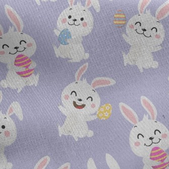 Happy Jumping Bunny Jersey Backed Fleece