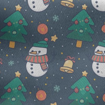 Cartoon Snowman Jersey Backed Fleece